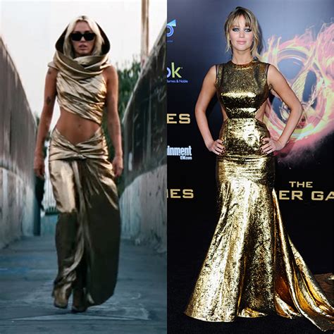 miley cyrus jennifer lawrence gold dress